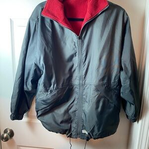 Switcher Men Reversible Grey and red fleece-lined windbreaker jacket Parker.